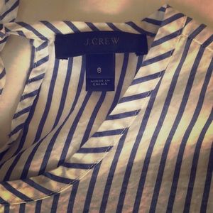 Blue and white striped blouse